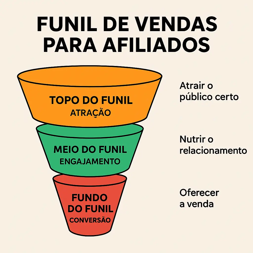 As três etapas principais do funil de vendas